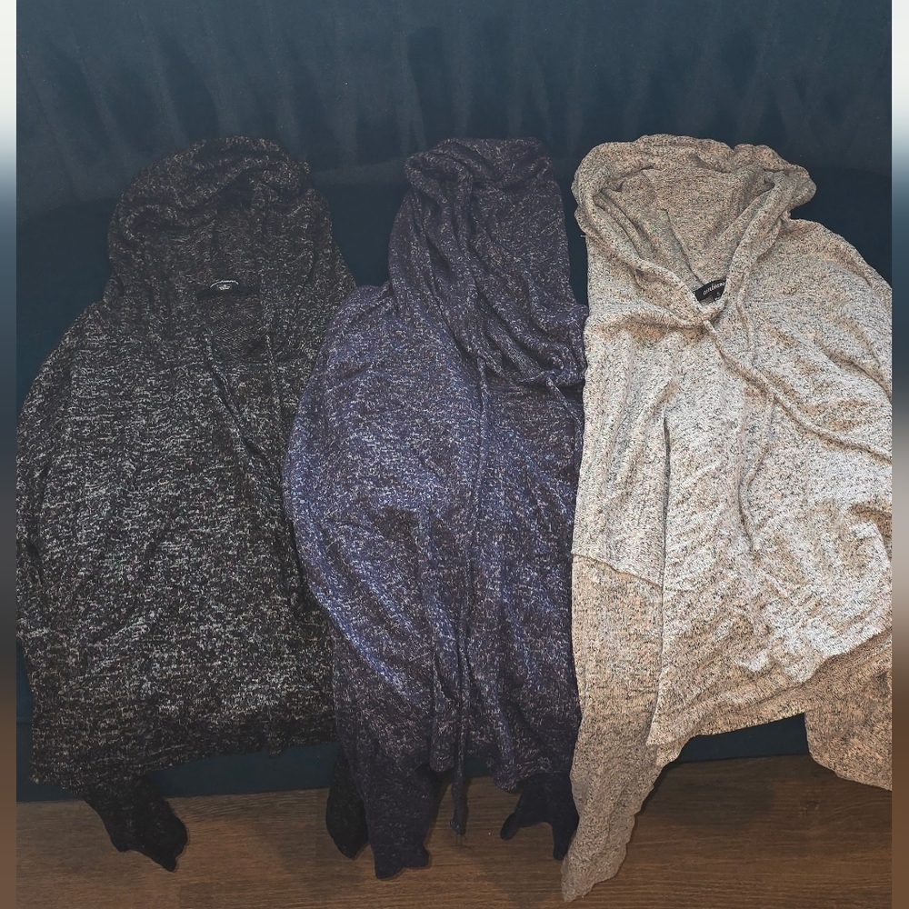 Cozy Women's Croptop Lightweight Hoodie Bundle- Black, Navy Blue, and Grey